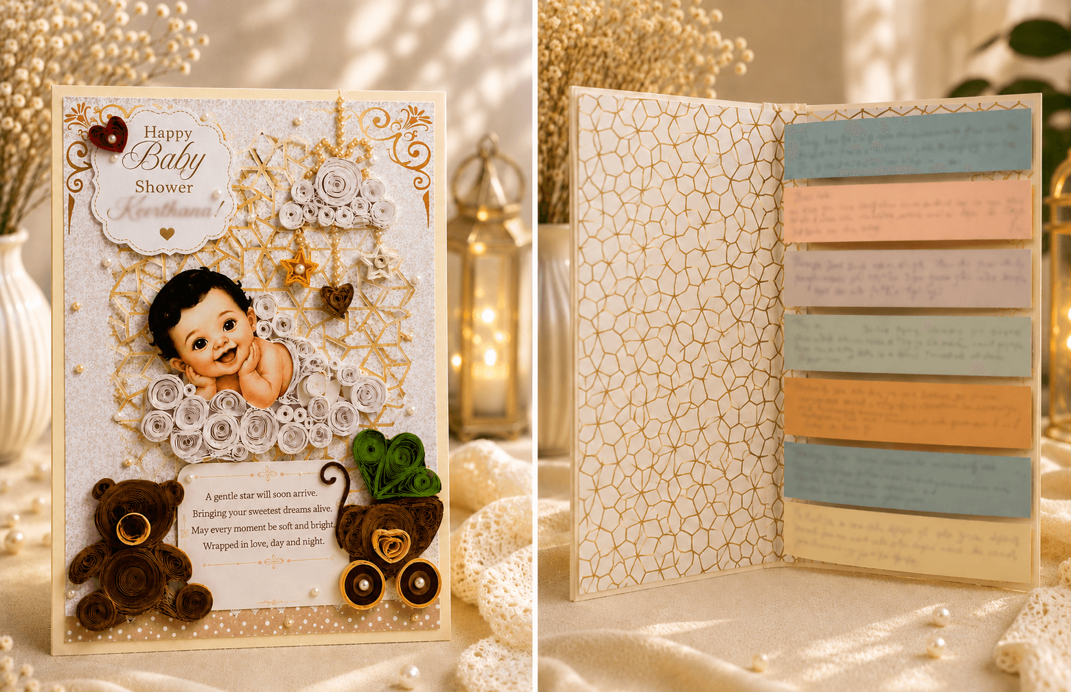 Baby Shower Layered Card with space for personal wishes