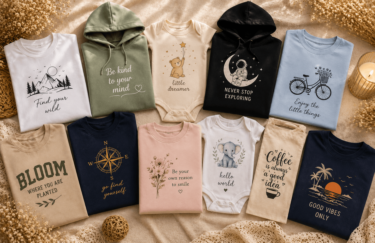 Clothes with Vinyl Heat-pressed designs